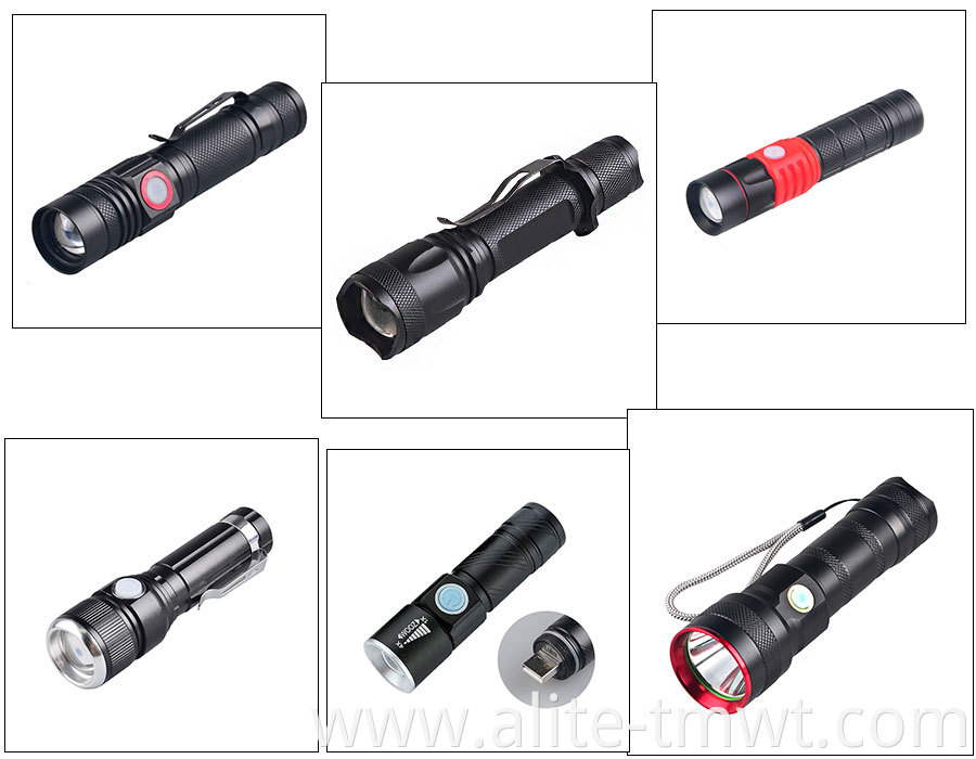 26650 Powerful 3000lm usb rechargeable tactical flashlight with 3LED XML T6